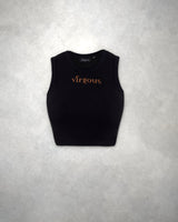 Black Ribbed Crop Tank