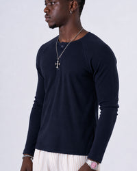 Classic Rib Navy Henley
