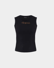 Women Black Ribbed Tank