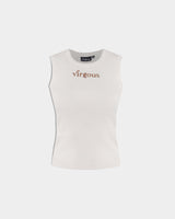 Women White Ribbed Tank