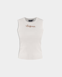 Women White Ribbed Tank