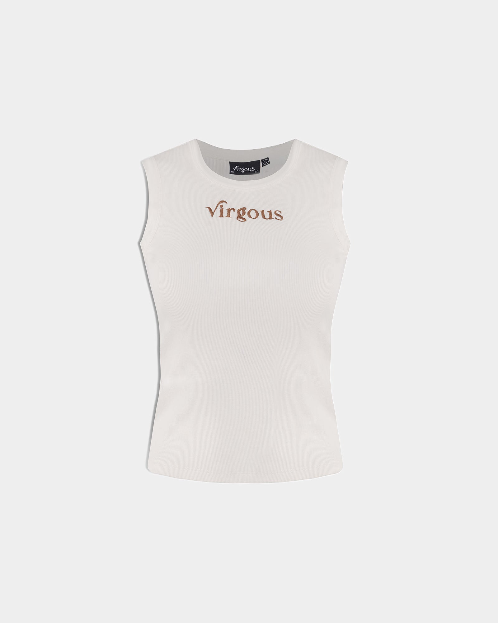 Women White Ribbed Tank