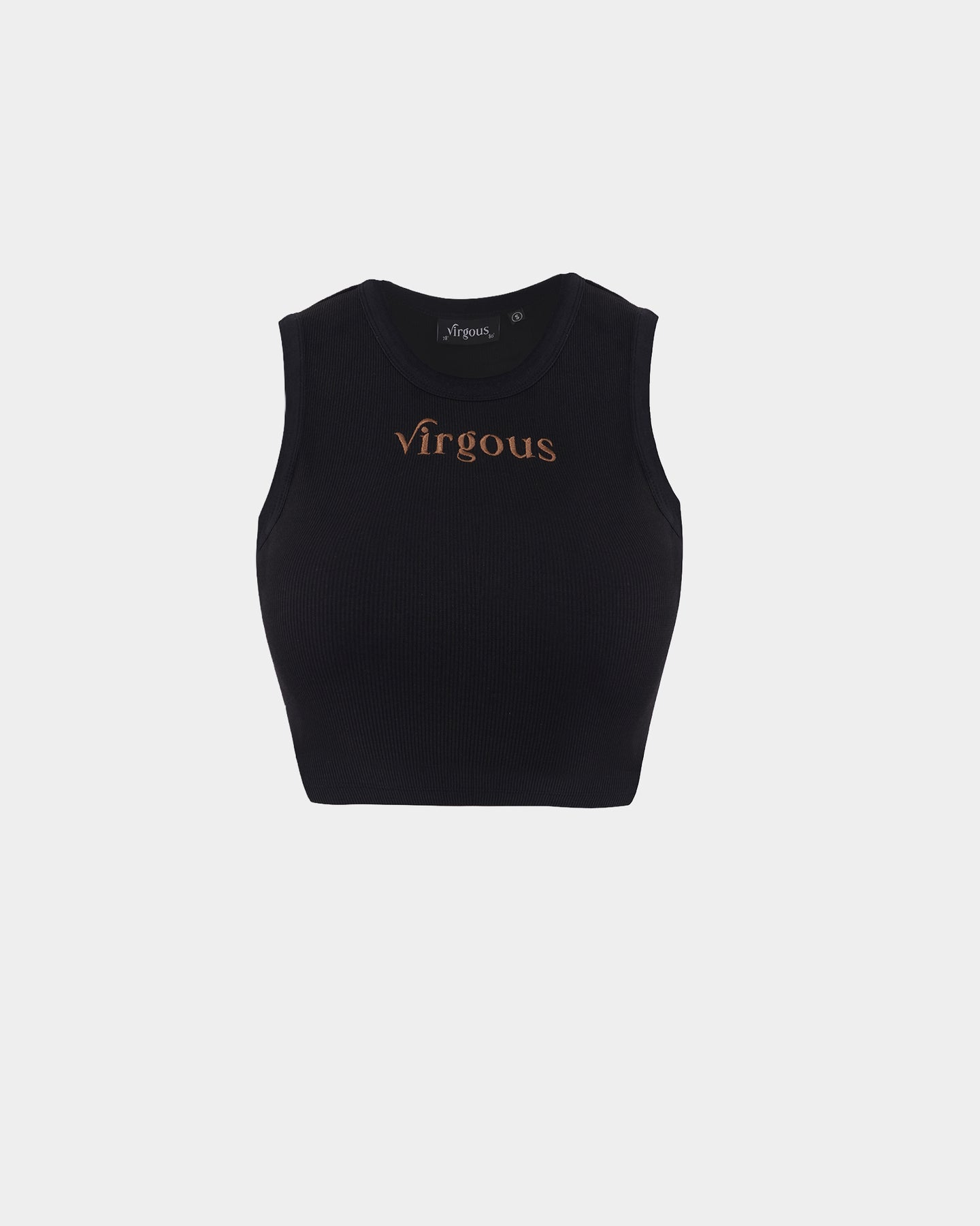 Black Ribbed Crop Tank
