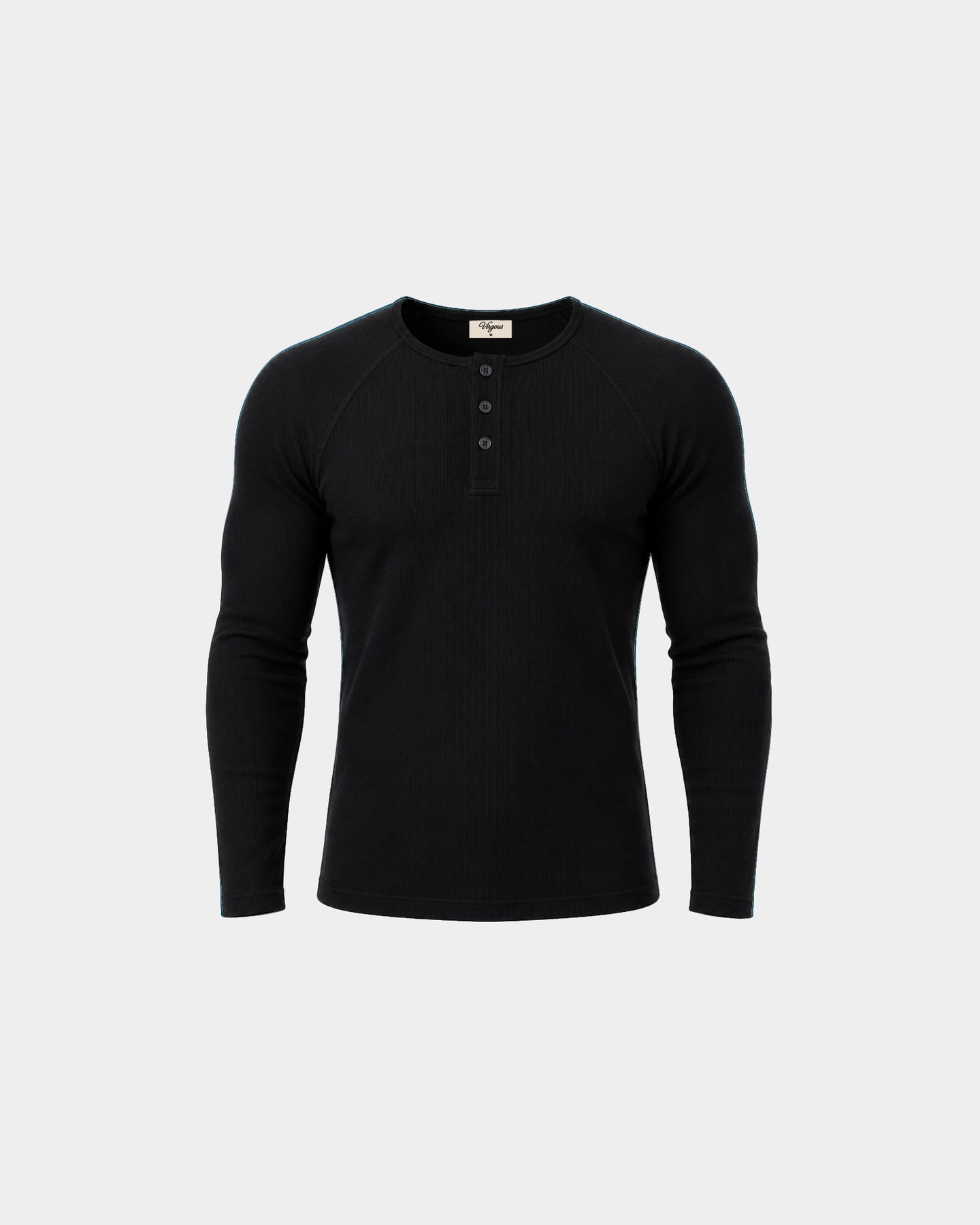Classic Rib Black Henley