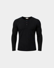 Classic Rib Black Henley