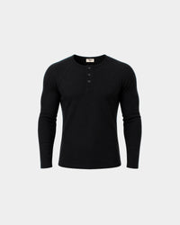 Classic Rib Black Henley