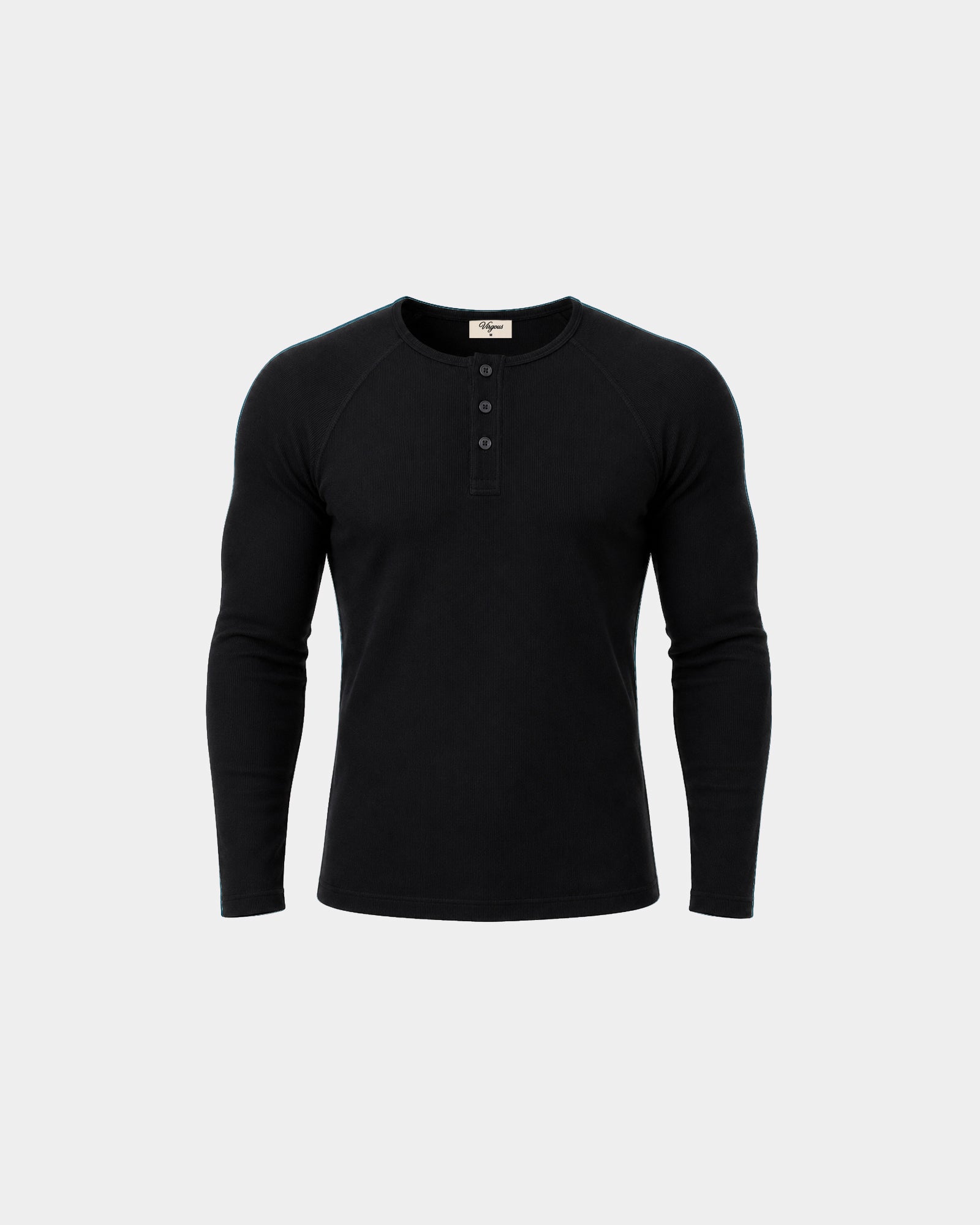 Classic Rib Black Henley