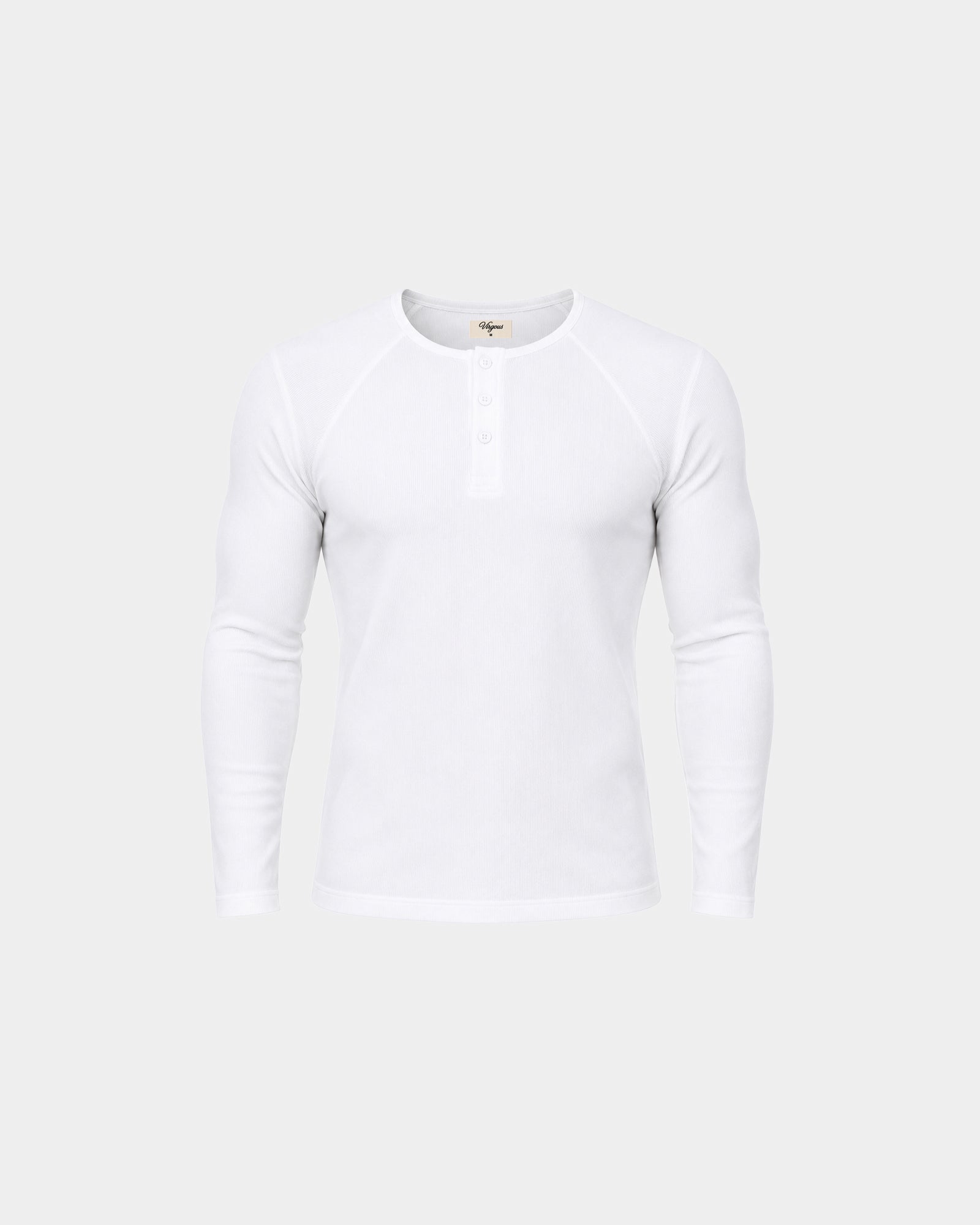 Classic Rib White Henley