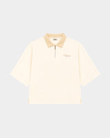 Men's Ivory Boxy Quarter Zip
