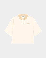 Men's Ivory Boxy Quarter Zip