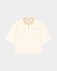 Men's Ivory Boxy Quarter Zip