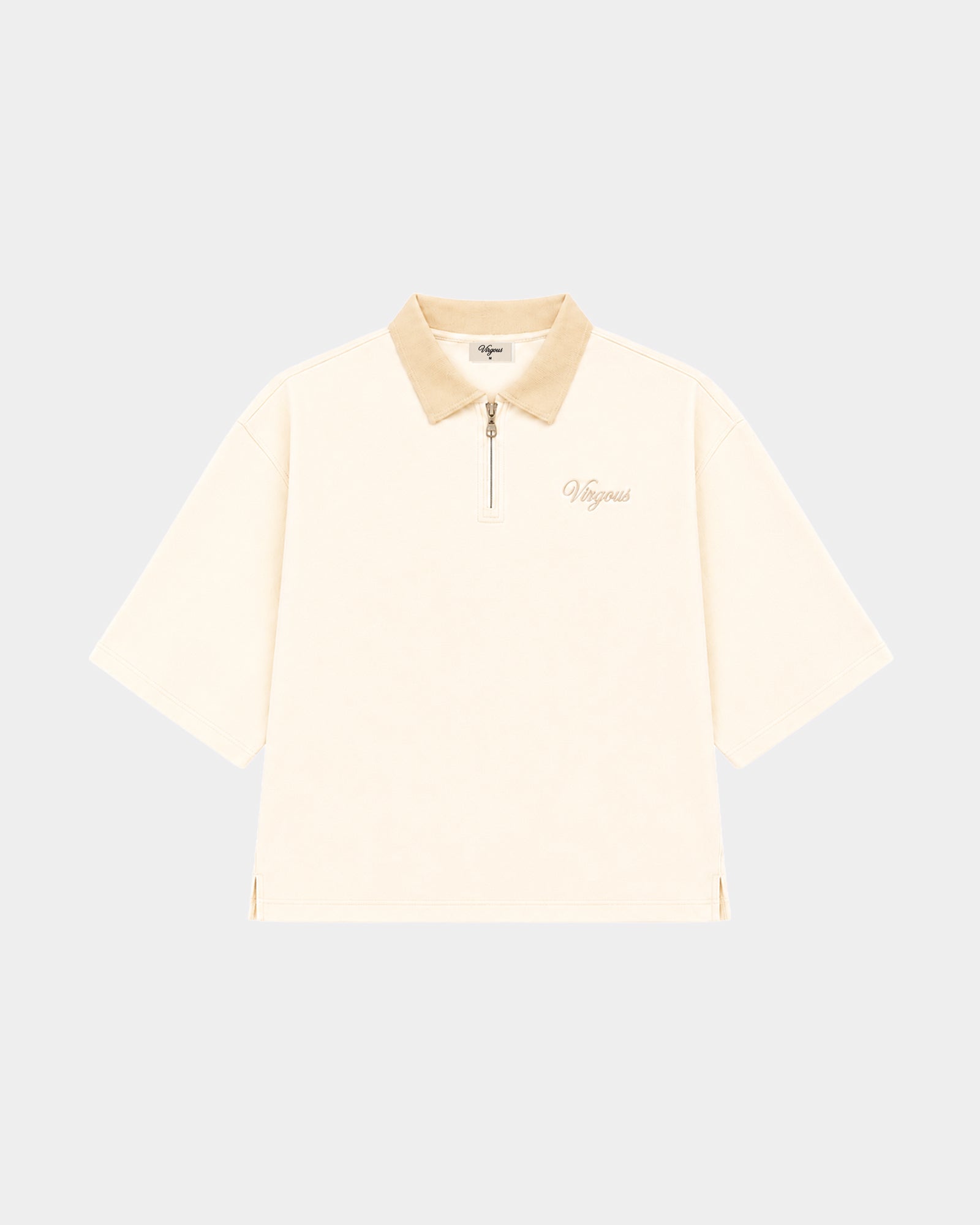 Men's Ivory Boxy Quarter Zip