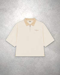 Women's Ivory Boxy Quarter Zip
