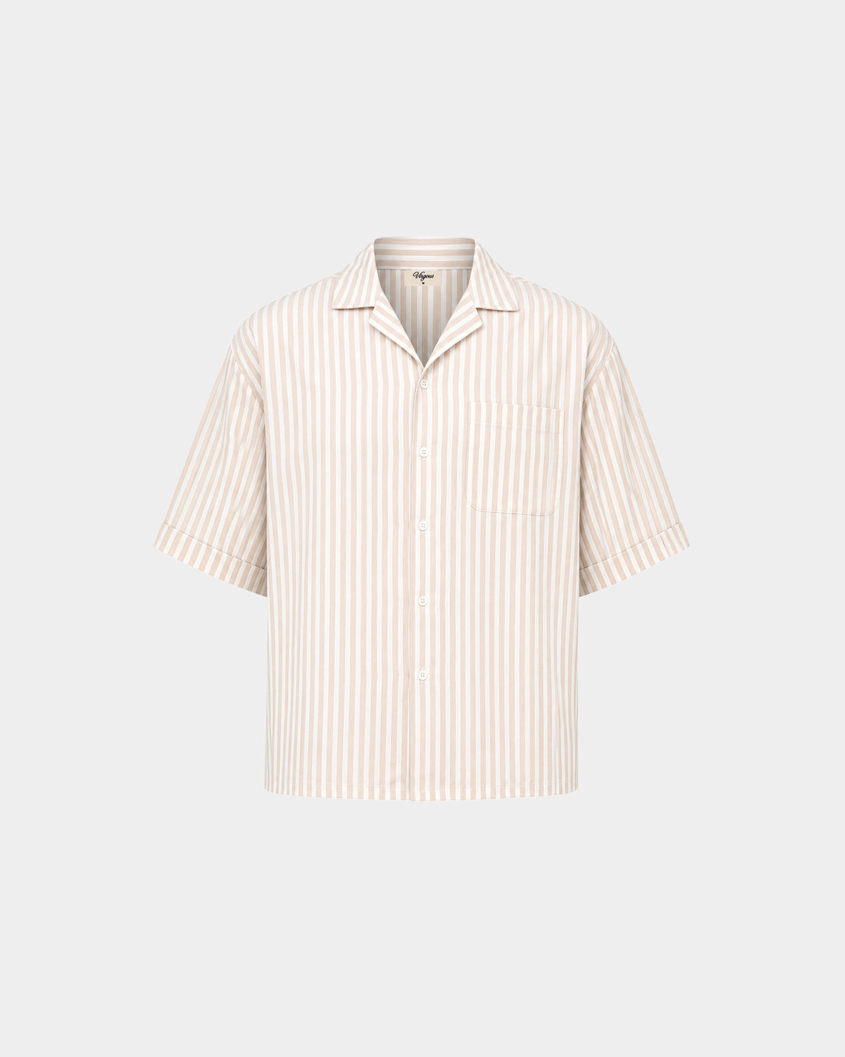 Men Beige Classic Box Fit Shirt