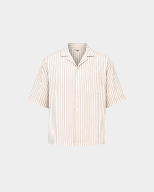 Men Beige Classic Box Fit Shirt