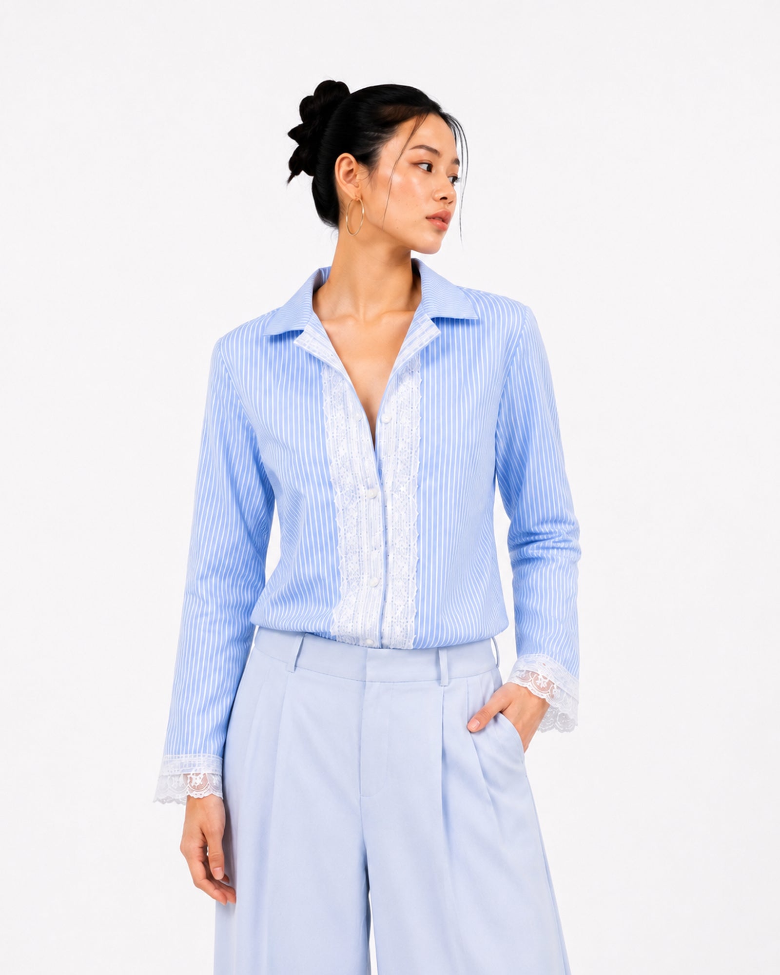 Azure Tailored Waist Adjustable Shirt — view 6