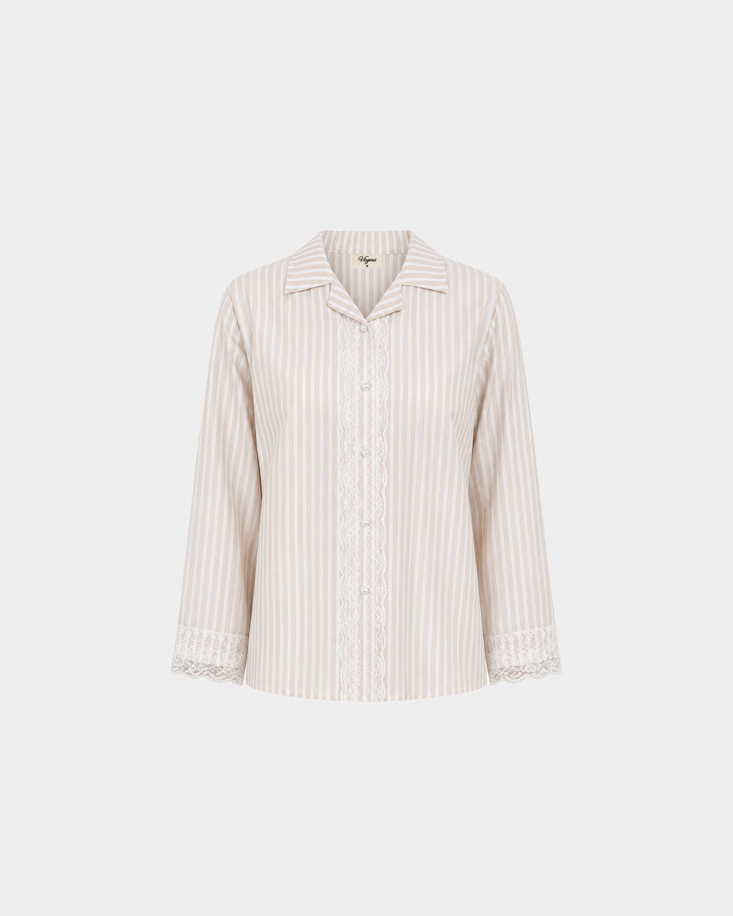 Beige Tailored Waist Adjustable Shirt