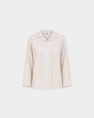 Beige Tailored Waist Adjustable Shirt