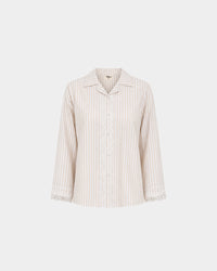 Beige Tailored Waist Adjustable Shirt