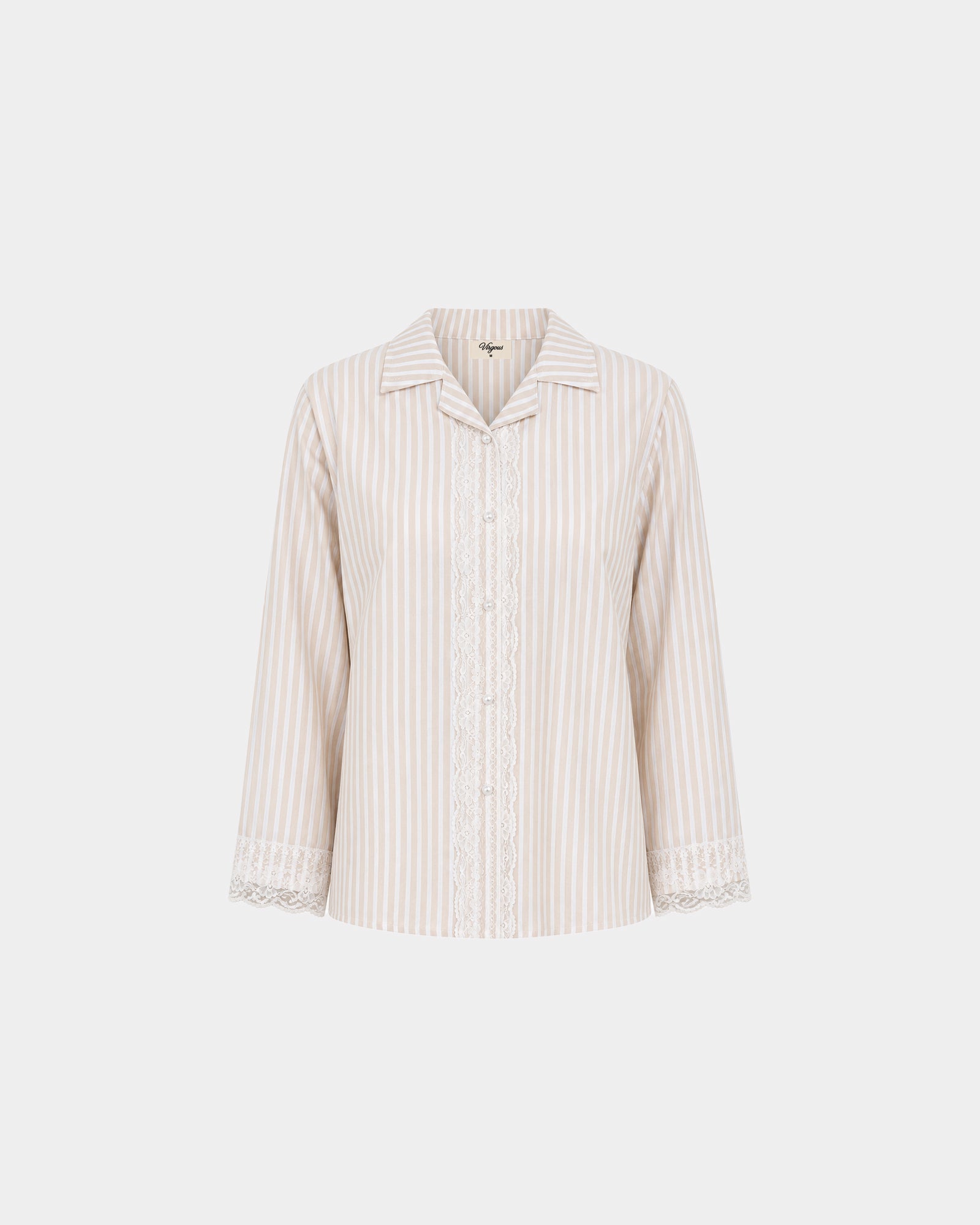 Beige Tailored Waist Adjustable Shirt