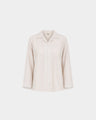 Beige Tailored Waist Adjustable Shirt