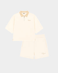 Ivory Box Fit Shirt + Lounge Shorts Set