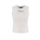 Women White Ribbed Tank