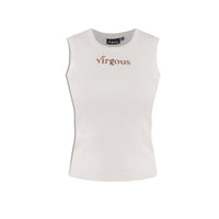 Women White Ribbed Tank