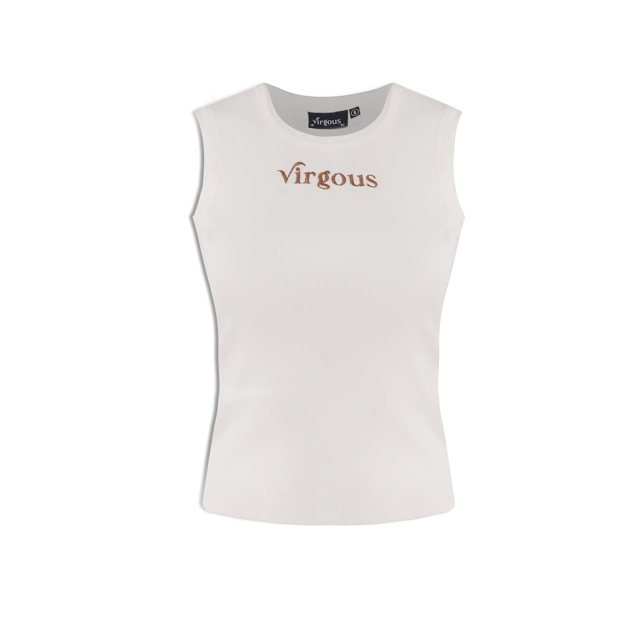 Women White Ribbed Tank
