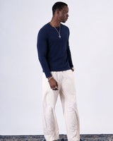 Classic Rib Navy Henley