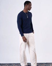 Classic Rib Navy Henley