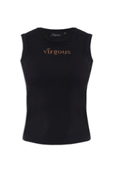 Women Black Ribbed Tank