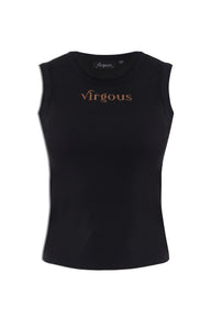 Women Black Ribbed Tank