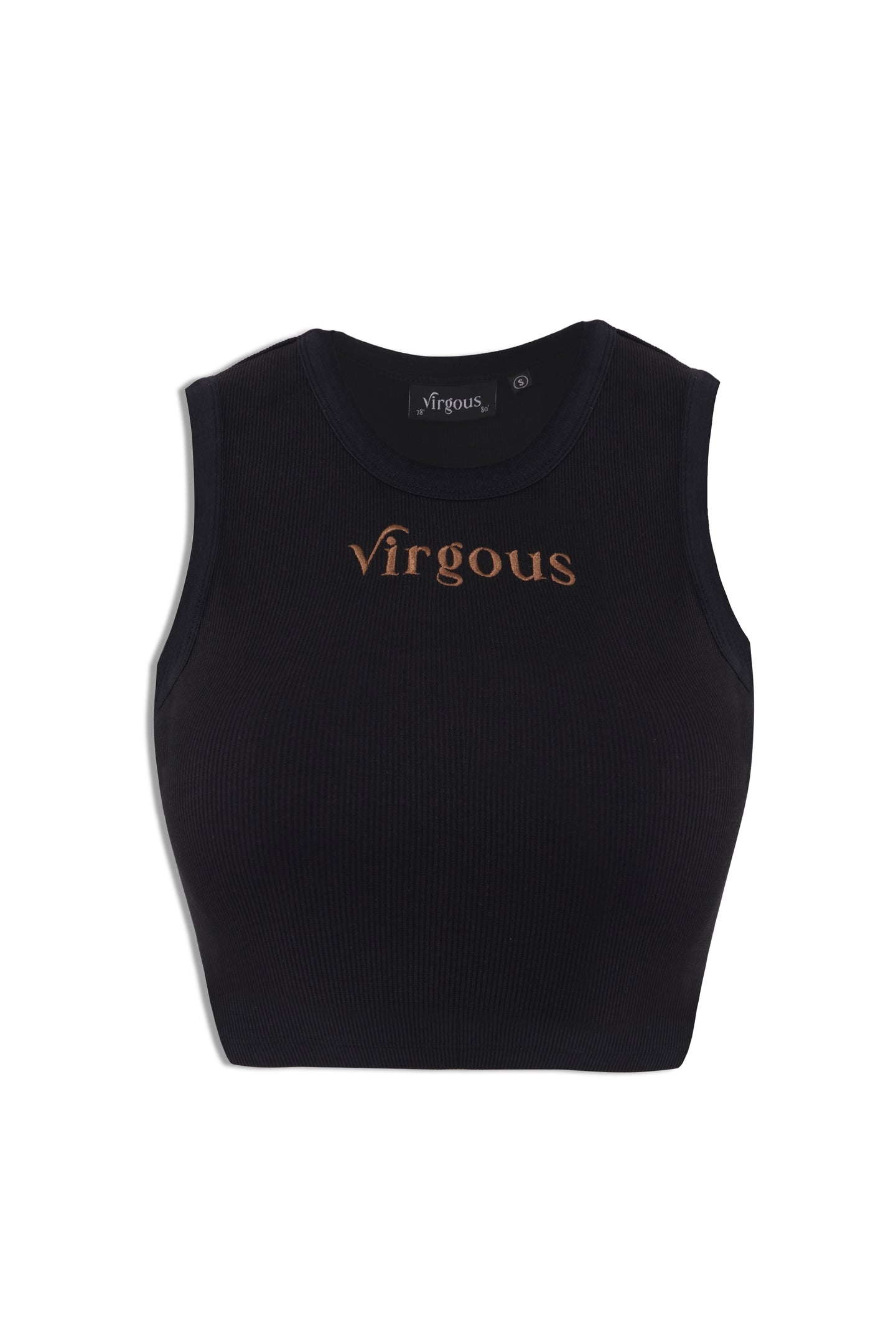 Black Ribbed Crop Tank