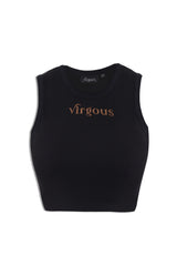 Black Ribbed Crop Tank