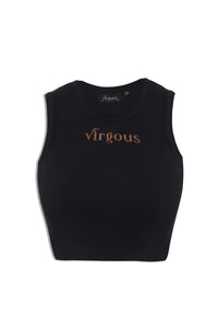 Black Ribbed Crop Tank