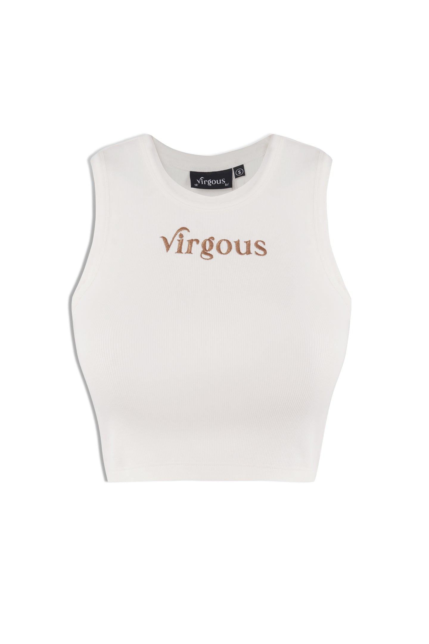 White Ribbed Crop Tank