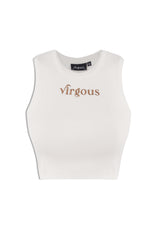 White Ribbed Crop Tank