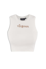 White Ribbed Crop Tank