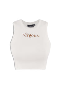 White Ribbed Crop Tank