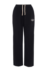 Women's Black Straight Fit Sweats