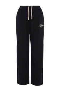 Women's Black Straight Fit Sweats
