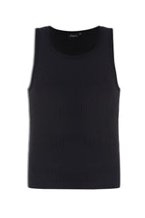 Black Essential Ribbed Tank