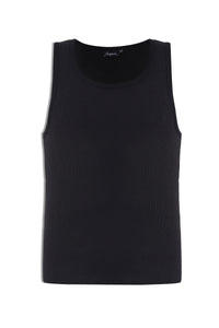 Black Essential Ribbed Tank