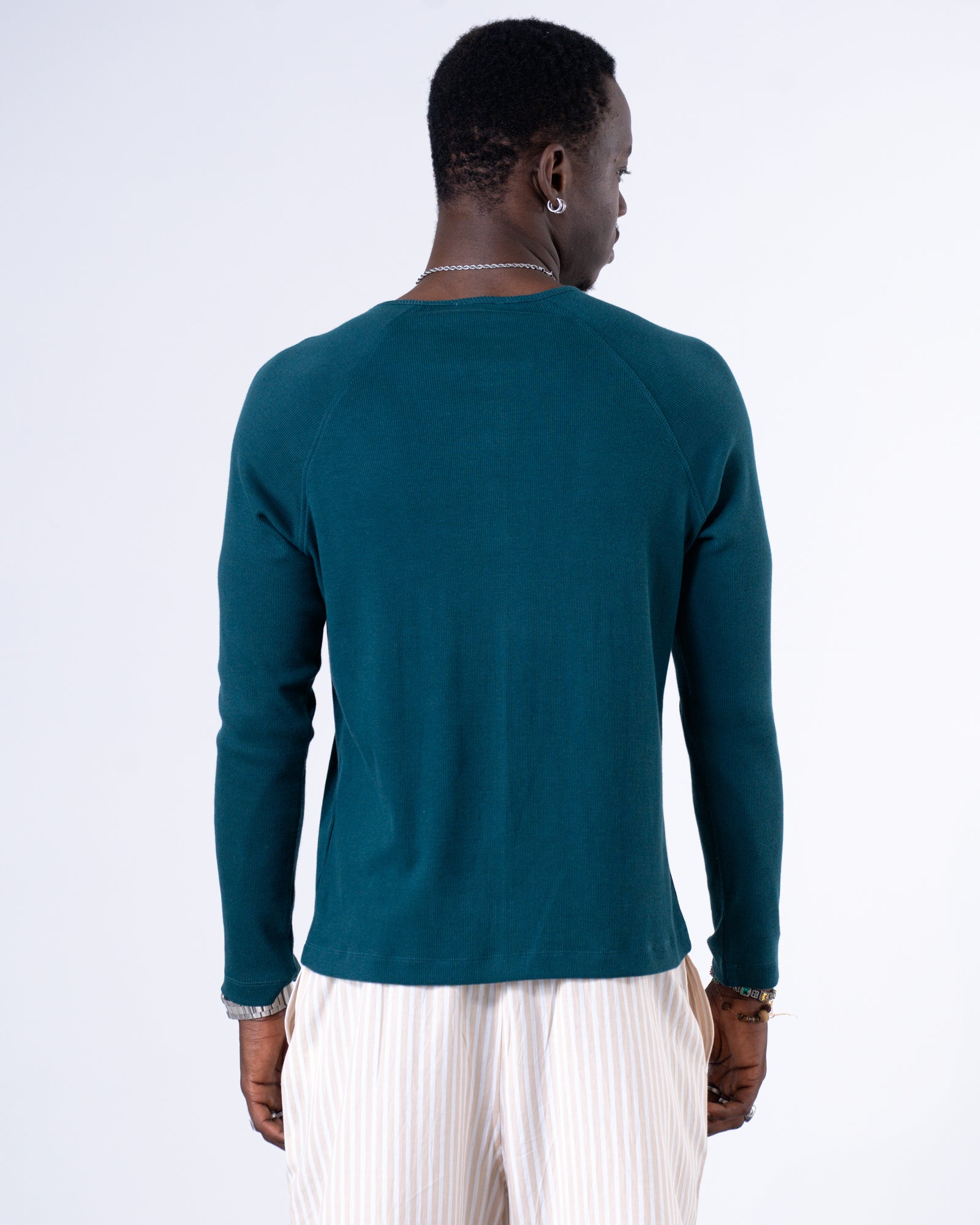 Classic Rib Forest Green Henley