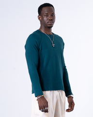 Classic Rib Forest Green Henley
