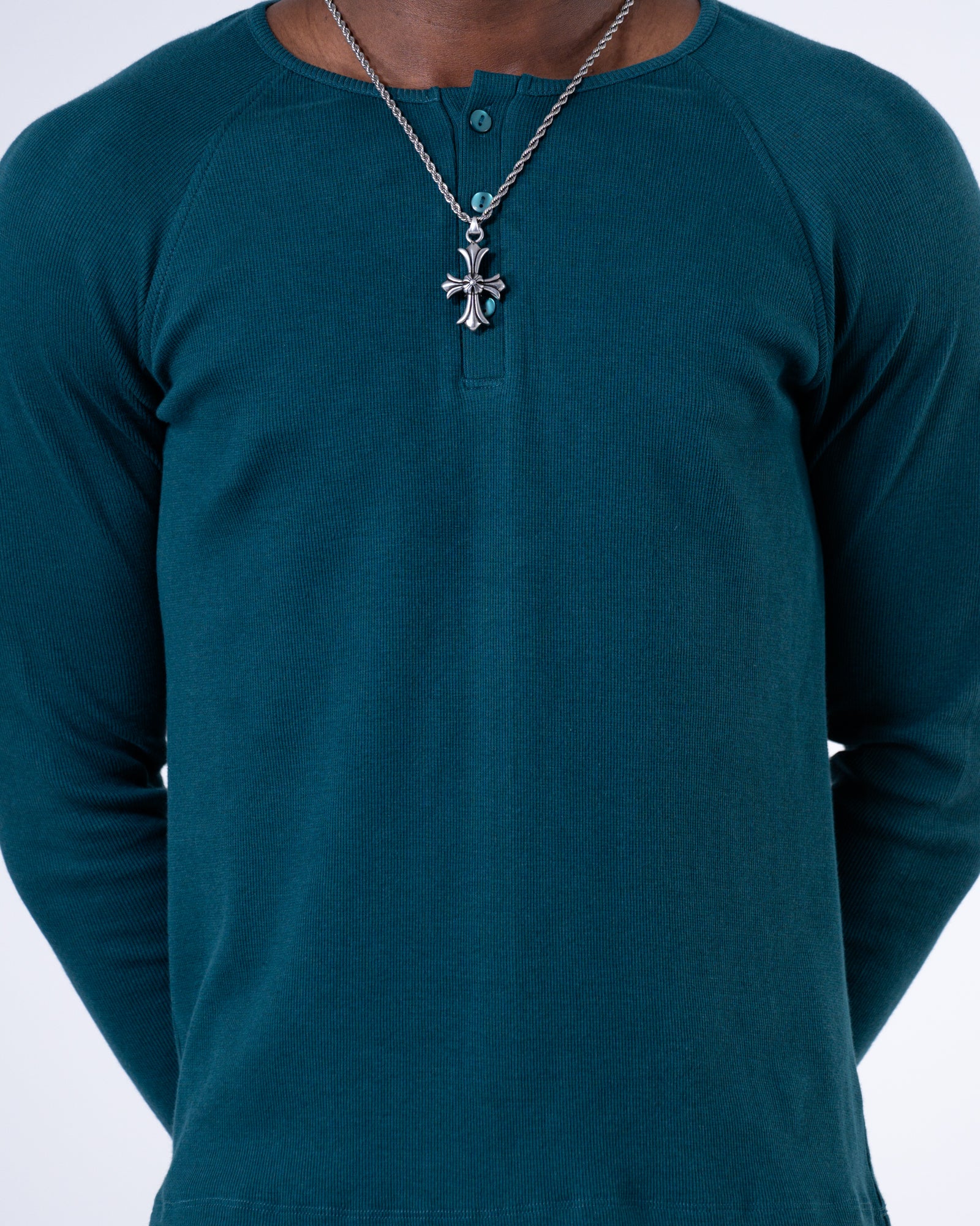 Classic Rib Forest Green Henley