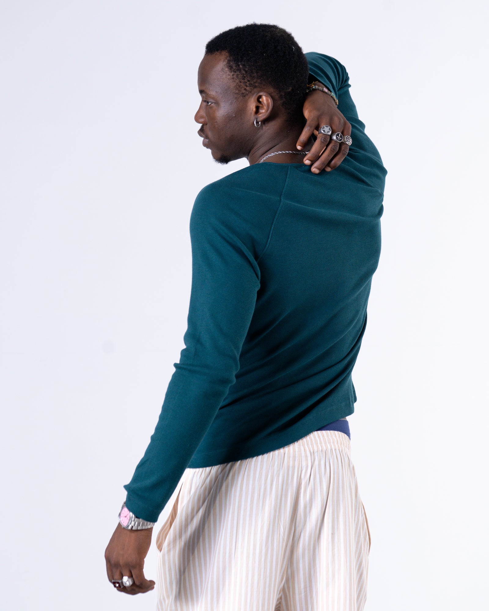 Classic Rib Forest Green Henley