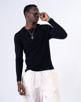 Classic Rib Black Henley