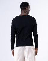 Classic Rib Black Henley